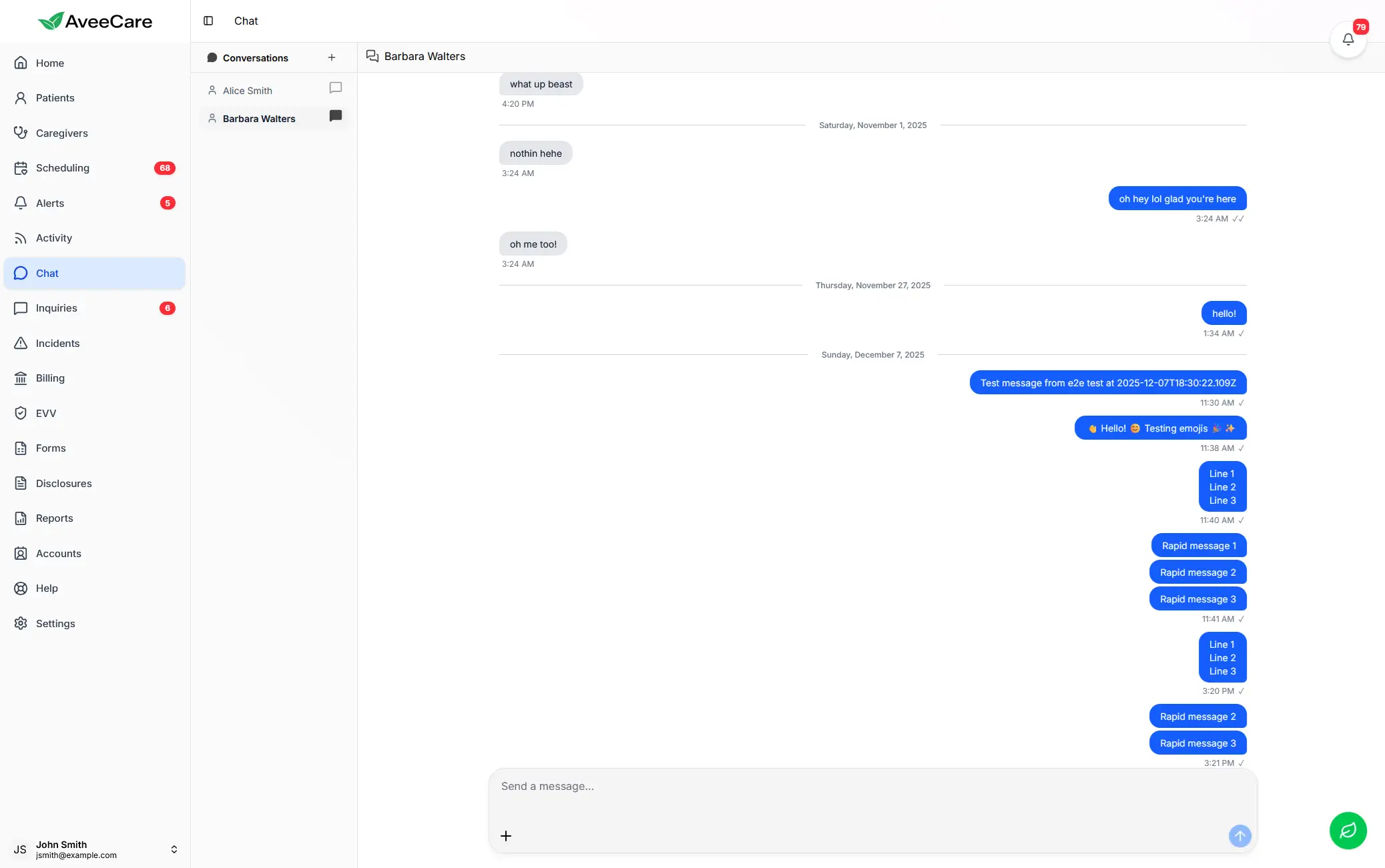 AveeCare instant messaging for Michigan home care agency communication