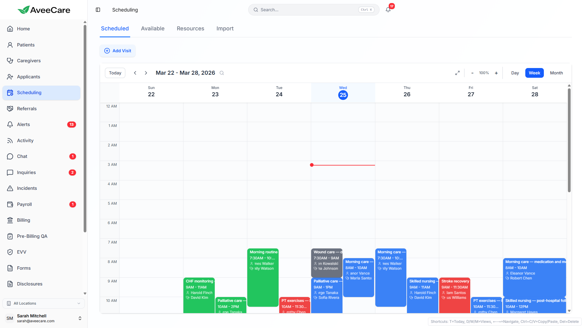 AveeCare Open Shift Scheduling Modal